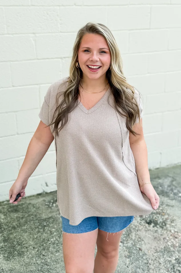 Cole VNeck Dolman Top Mocha Andree By Unit Earrings