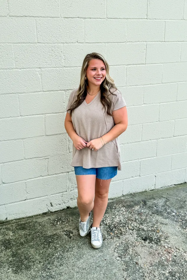 Cole VNeck Dolman Top Mocha Andree By Unit Earrings