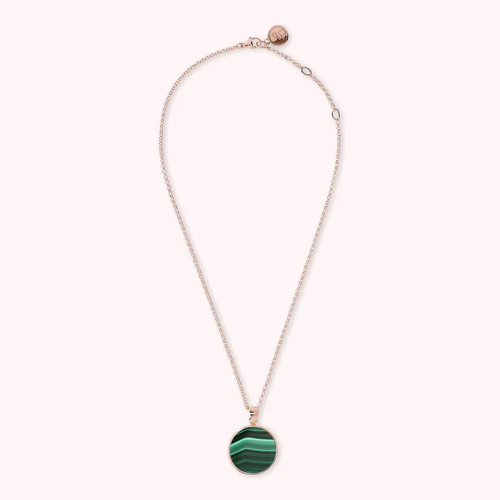 Collana con Pendente Disco Medio in Pietra Naturale Bronzallure Earrings