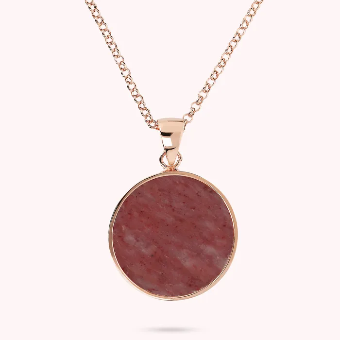 Collana con Pendente Disco Medio in Pietra Naturale Bronzallure Earrings