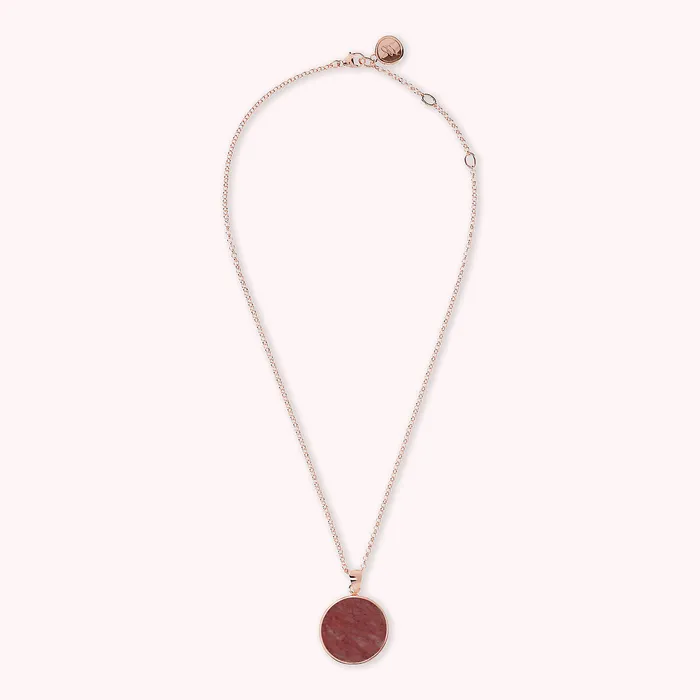 Collana con Pendente Disco Medio in Pietra Naturale Bronzallure Earrings