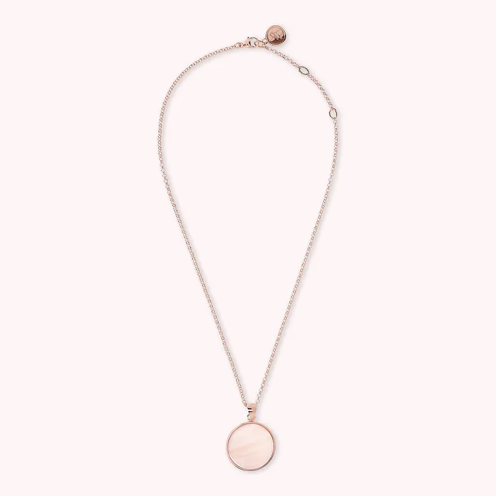 Collana con Pendente Disco Medio in Pietra Naturale Bronzallure Earrings