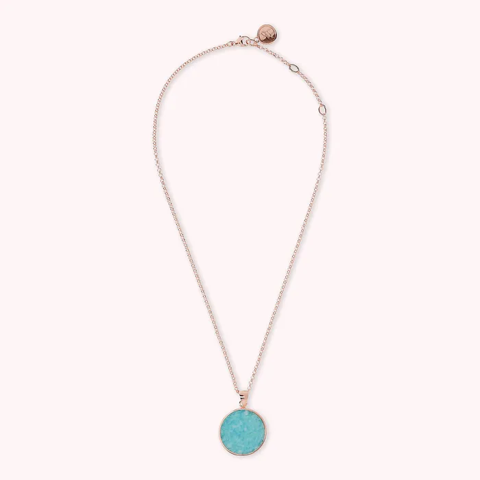 Collana con Pendente Disco Medio in Pietra Naturale Bronzallure Earrings