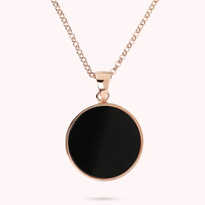 Collana con Pendente Disco Medio in Pietra Naturale Bronzallure Earrings