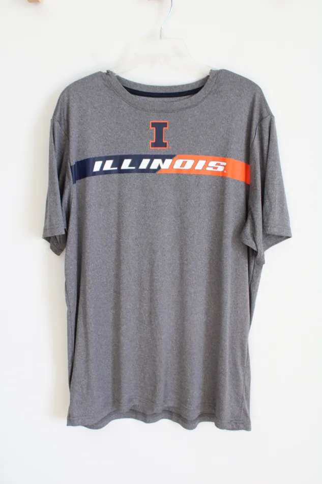 Colosseum Earrings Colosseum Illinois Gray Shirt XL