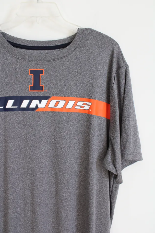 Colosseum Earrings Colosseum Illinois Gray Shirt XL