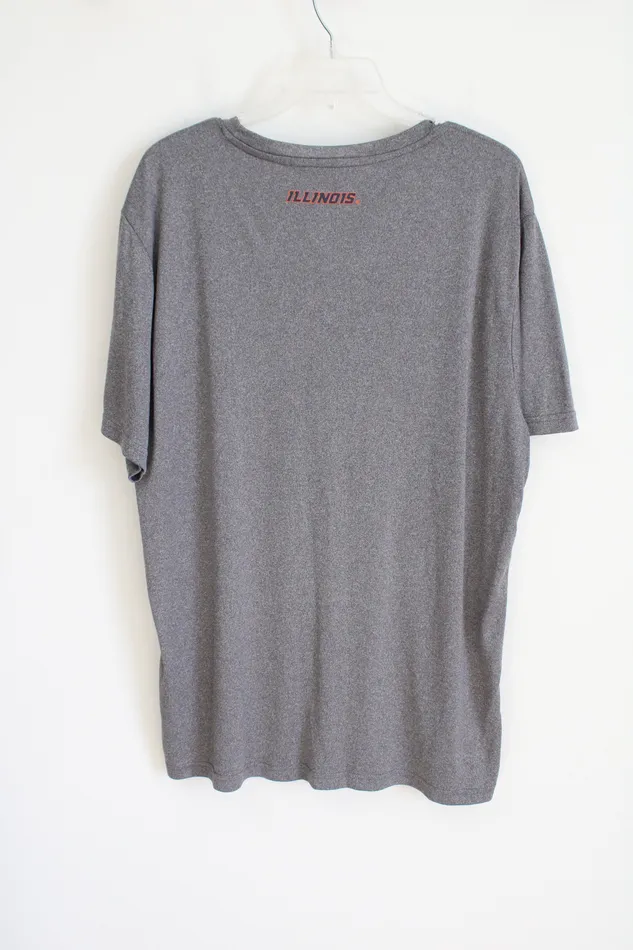 Colosseum Earrings Colosseum Illinois Gray Shirt XL