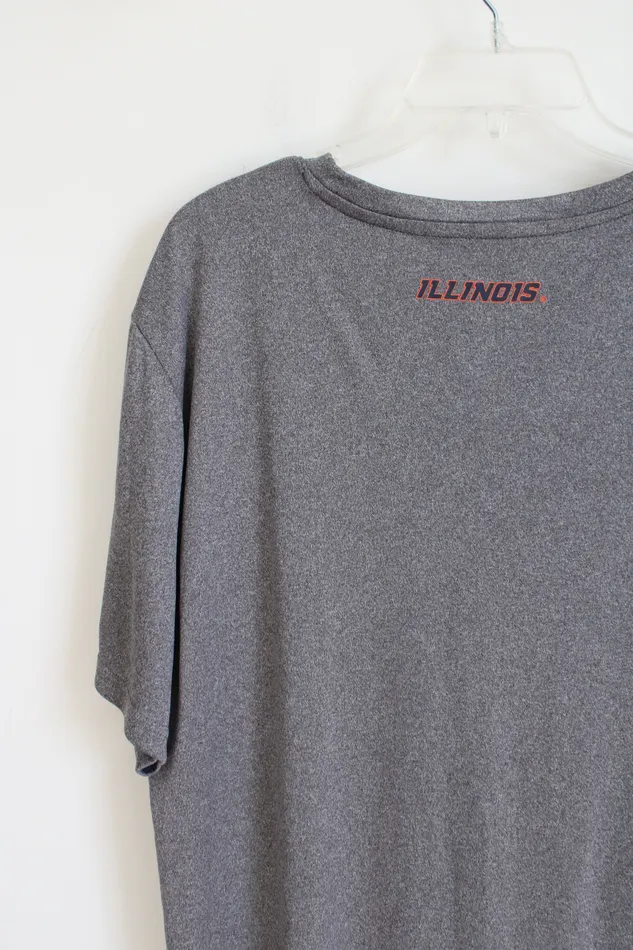 Colosseum Earrings Colosseum Illinois Gray Shirt XL