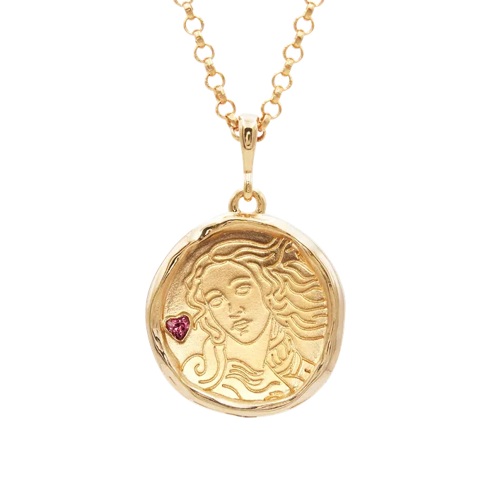 COMMON ERA Aphrodite Goddess of Love Necklace with Garnet Necklaces