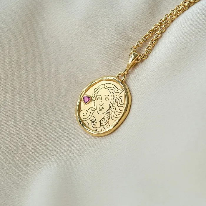 COMMON ERA Aphrodite Goddess of Love Necklace with Garnet Necklaces