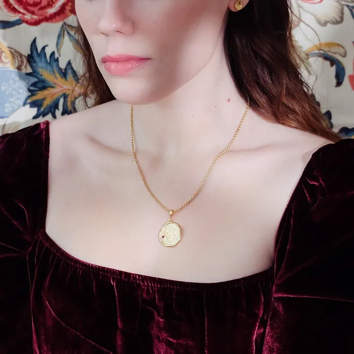 COMMON ERA Aphrodite Goddess of Love Necklace with Garnet Necklaces