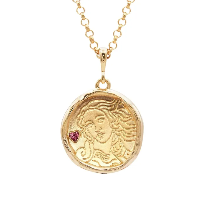 COMMON ERA Aphrodite Goddess of Love Necklace with Garnet Necklaces