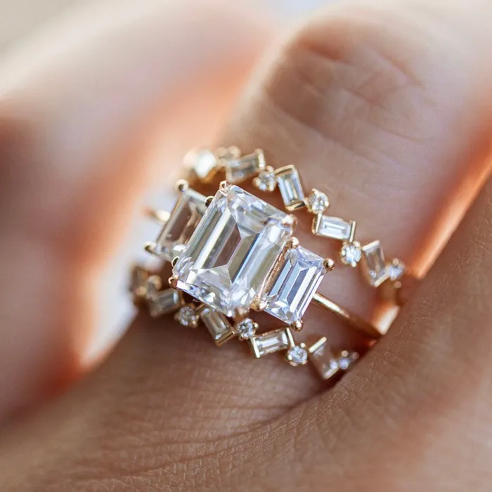 Consider Bridal Baguette Cluster Diamond Ring Earth Mined Rings Consider Bridal Baguette Cluster Diamond Ring Earth Mined Rings