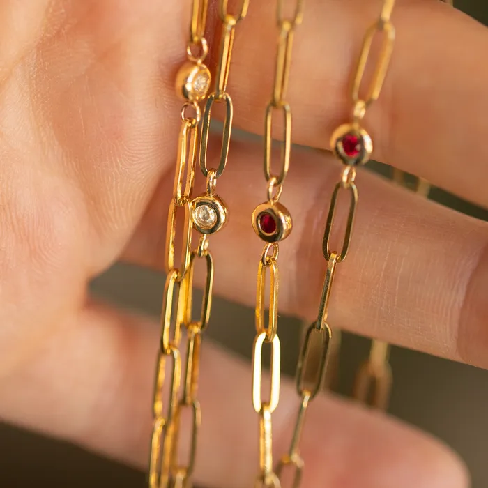 Consider the Wldflwrs Necklaces Forget Me Not Ruby Bezel Necklace Consider the Wldflwrs Necklaces Forget Me Not Ruby Bezel Necklace