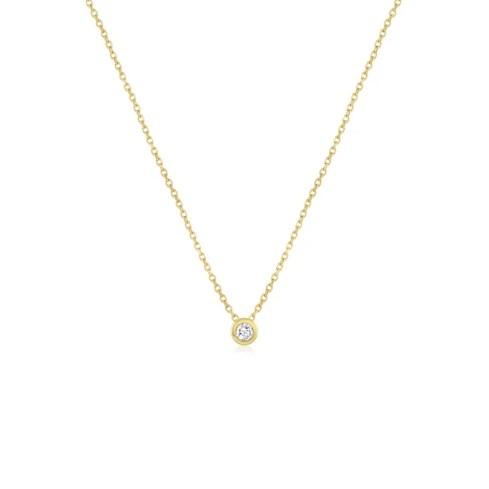 Consider the Wldflwrs Necklaces Round Diamond Bezel Necklace