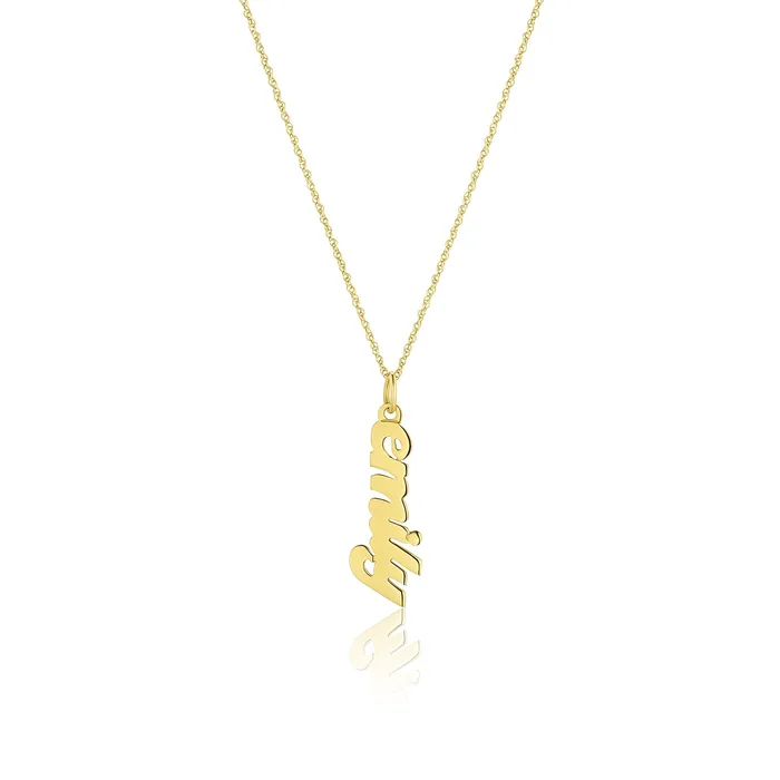 Consider the Wldflwrs Necklaces Vertical Nameplate Necklace