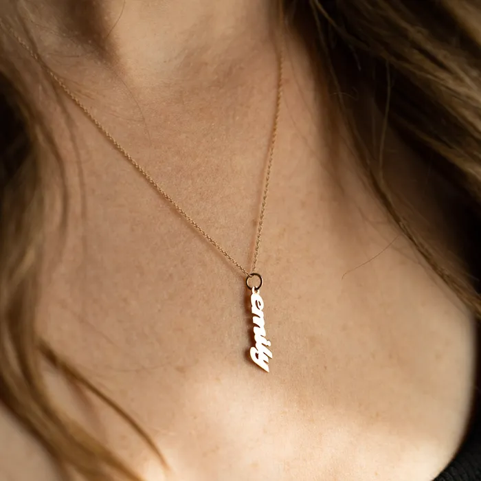 Consider the Wldflwrs Necklaces Vertical Nameplate Necklace Consider the Wldflwrs Necklaces Vertical Nameplate Necklace