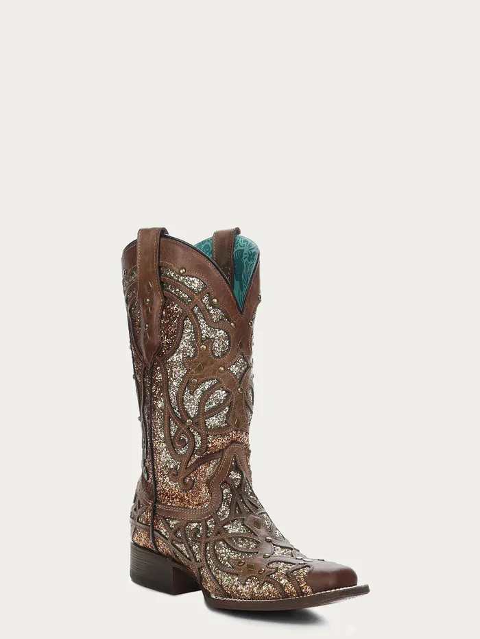 CORRAL Earrings CORRAL WOMENS ORIX GLITTER IN LAY STUDS SQUARE TOE C3275