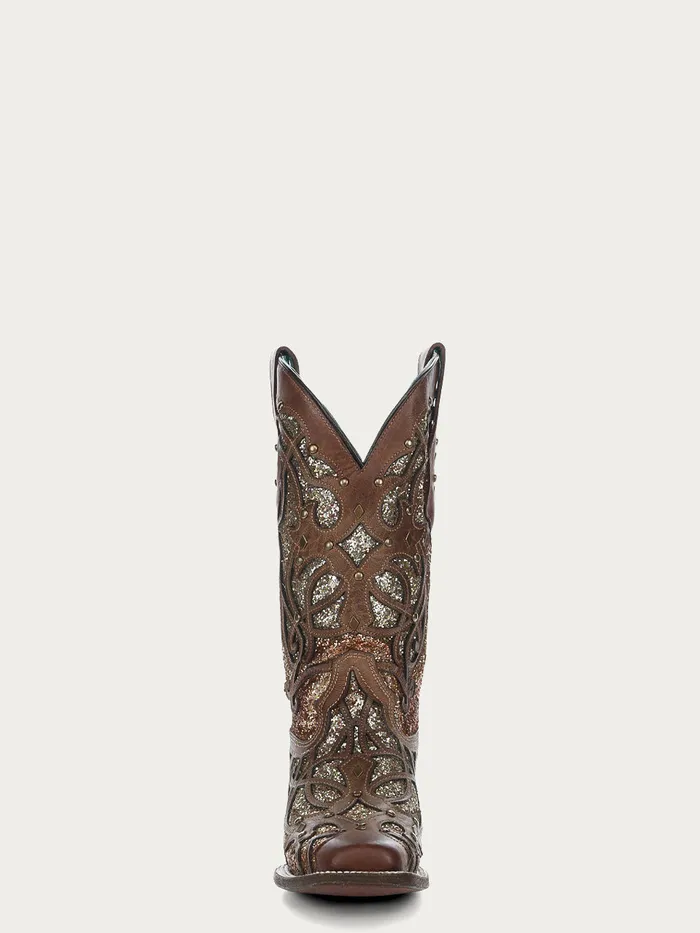CORRAL Earrings CORRAL WOMENS ORIX GLITTER IN LAY STUDS SQUARE TOE C3275