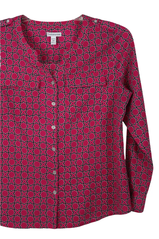 Croft Barrow Earrings Croft Barrow Pink Blouse M Petite