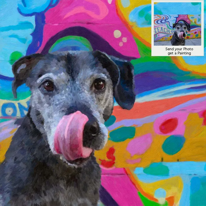 Custom Painted Dog Portrait of a Mutt Digital Portrait Portraits by NC Necklaces