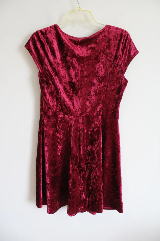 Dark Red Velvet Dress S Jubilee Thrift Earrings
