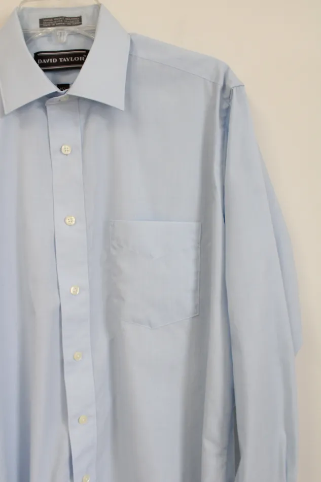 David Taylor Necklaces David Taylor Light Blue Button Down Shirt 15 12 3233