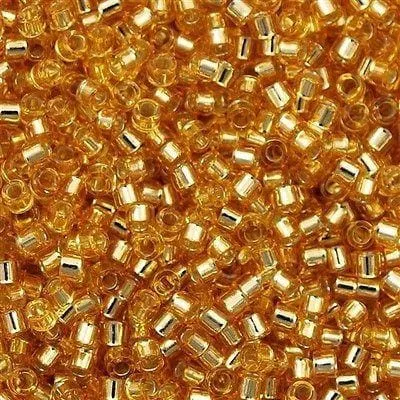 DB0042 Silver Lined Gold Miyuki Delica 110 Peppy Beads Earrings