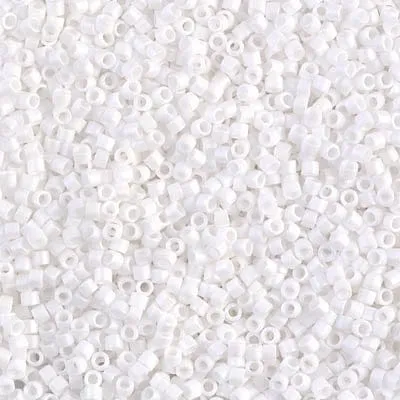 DB0351 White Matted Miyuki Delica 110 Peppy Beads Rings