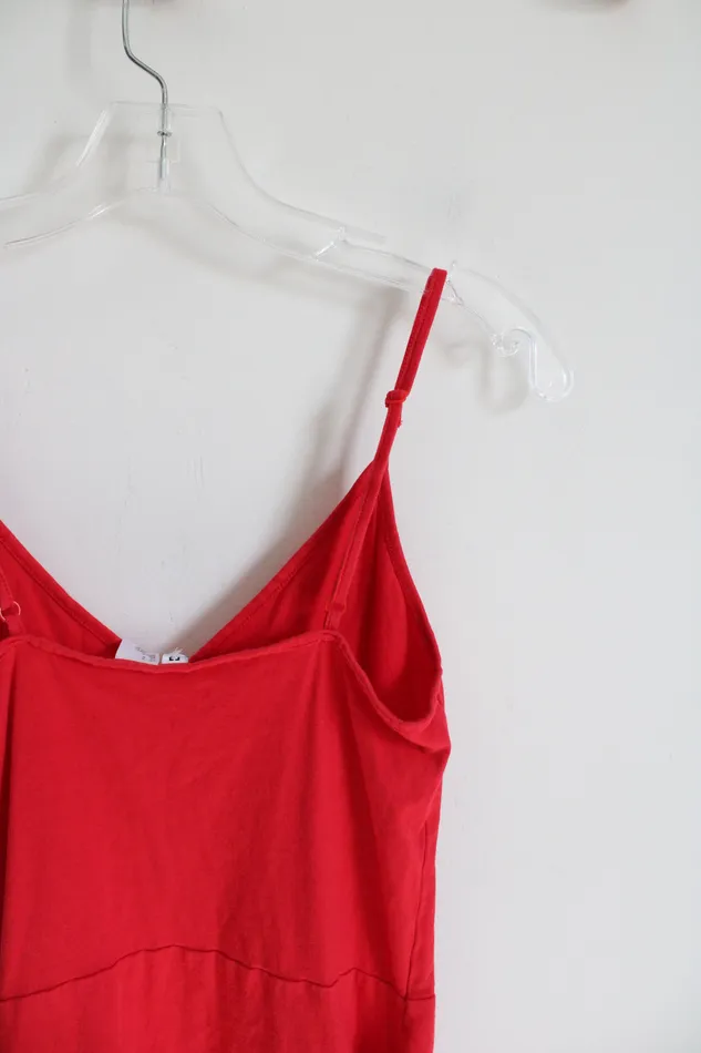 Divided Earrings Divided Red Spaghetti Strap Dress S