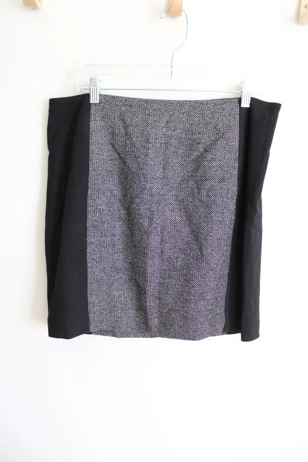 DKNYC Black Woven Panel Front Skirt L DKNY Rings