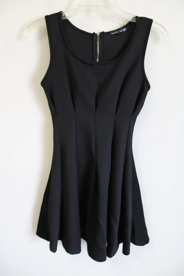 Double Zero Black Pleated Dress XS Double Zero Rings