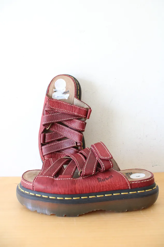 Dr Martens Earrings Dr Martens Vintage Chunky Red Strappy Sandals Size 5