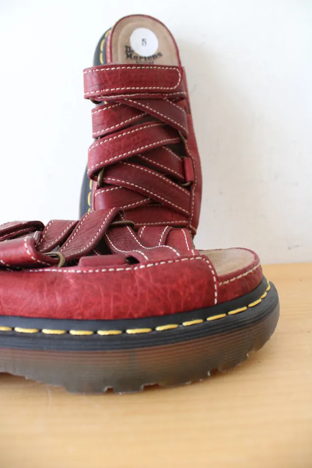 Dr Martens Earrings Dr Martens Vintage Chunky Red Strappy Sandals Size 5