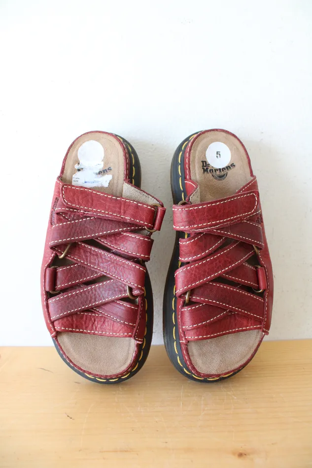 Dr Martens Earrings Dr Martens Vintage Chunky Red Strappy Sandals Size 5