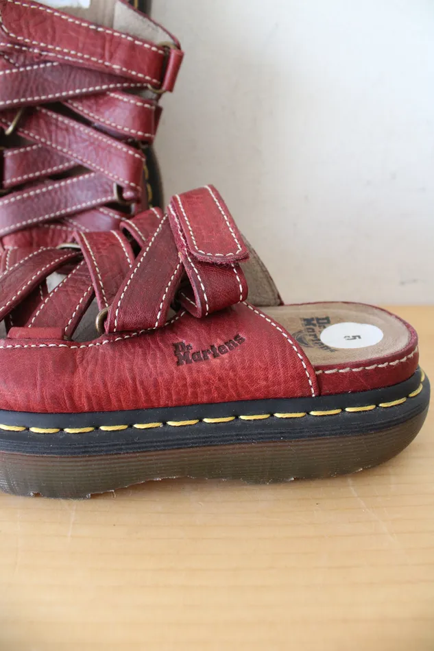 Dr Martens Earrings Dr Martens Vintage Chunky Red Strappy Sandals Size 5