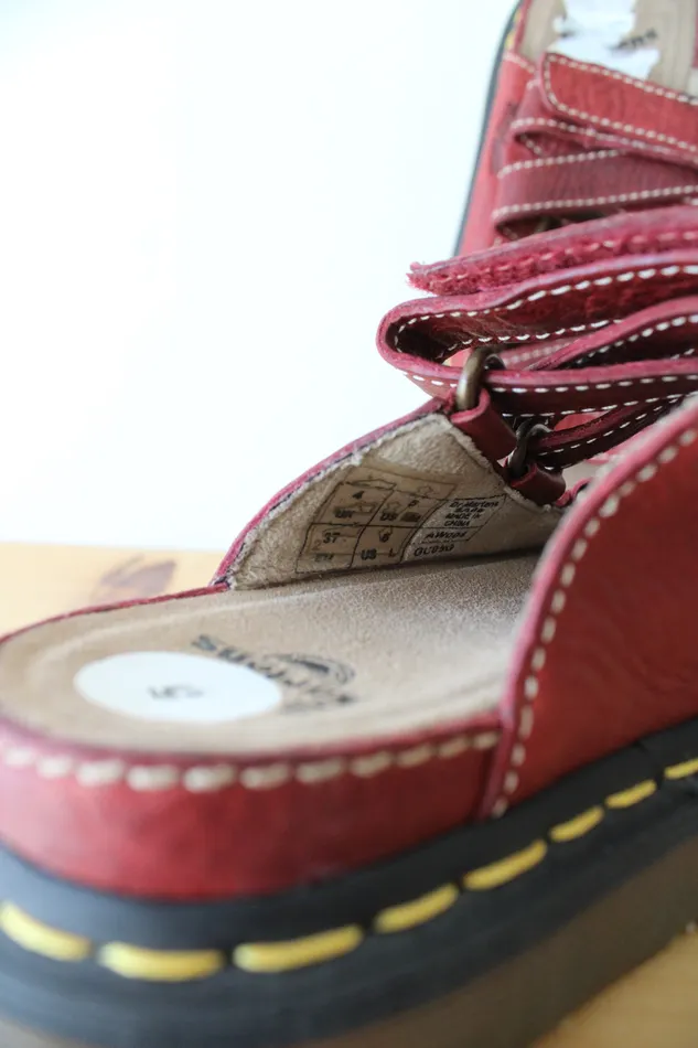 Dr Martens Earrings Dr Martens Vintage Chunky Red Strappy Sandals Size 5