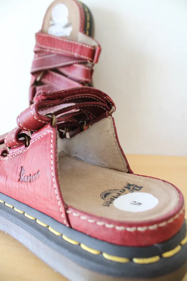 Dr Martens Earrings Dr Martens Vintage Chunky Red Strappy Sandals Size 5