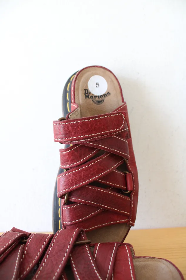 Dr Martens Earrings Dr Martens Vintage Chunky Red Strappy Sandals Size 5