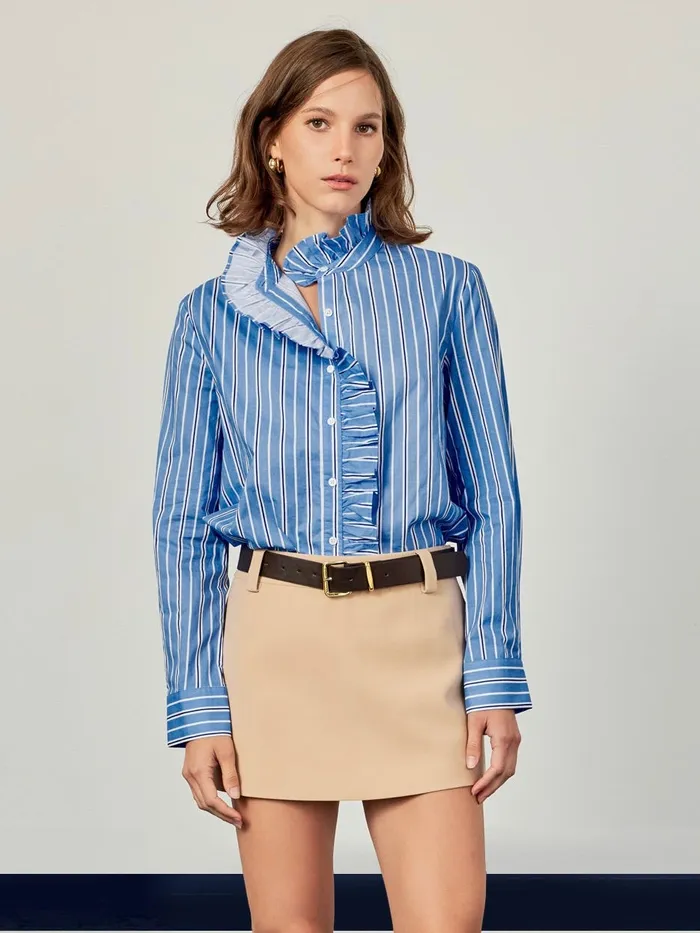Earrings 27 August Apparel IncEnglish FactoryEndless Rose Sam Ruffle Shirt