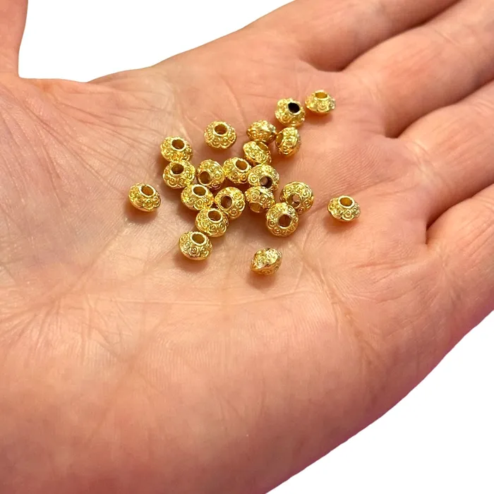 Earrings 24Kt Gold Plated Rondelle Spacers 55mm Gold Rondelle Spacers 20 pcs in a pack Peppy Beads