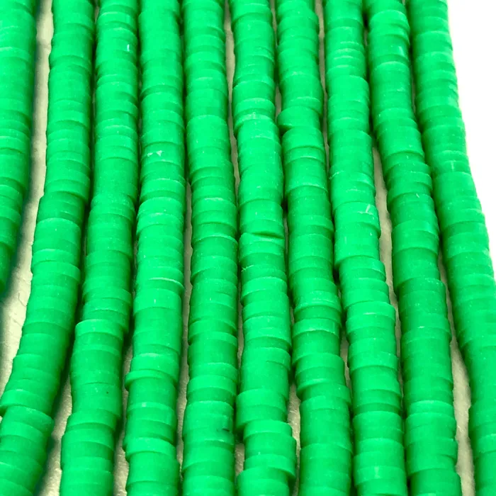 Earrings 4mm Neon Green Heishi Beads Polymer clay 42x1MM Vinyl Beads Peppy Beads Earrings 4mm Neon Green Heishi Beads Polymer clay 42x1MM Vinyl Beads Peppy Beads