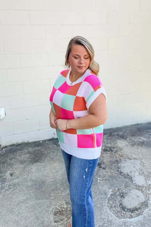 Earrings A Full Life Multi Checkered Top Haptics