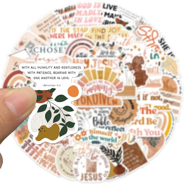 Earrings Autumn Coloured Christian Stickers 50 Pieces Lords Guidance