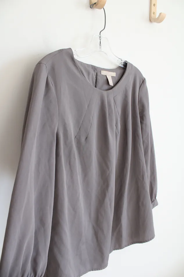 Earrings Banana Republic Banana Republic Taupe Pleated Neck Top L