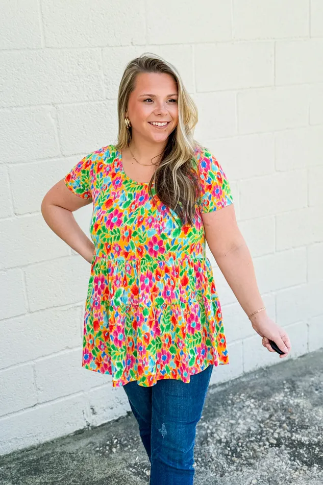 Earrings BE Stage Color It Up Tiered Babydoll Top