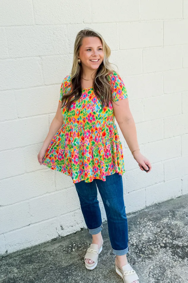 Earrings BE Stage Color It Up Tiered Babydoll Top