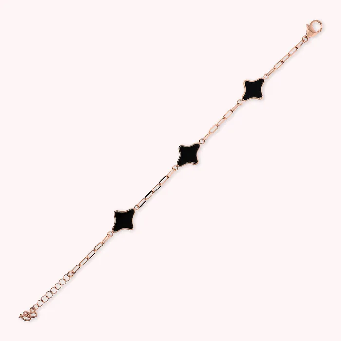 Earrings Bronzallure Bracciale Catena Forzatina con Station Etoile in Pietra Naturale