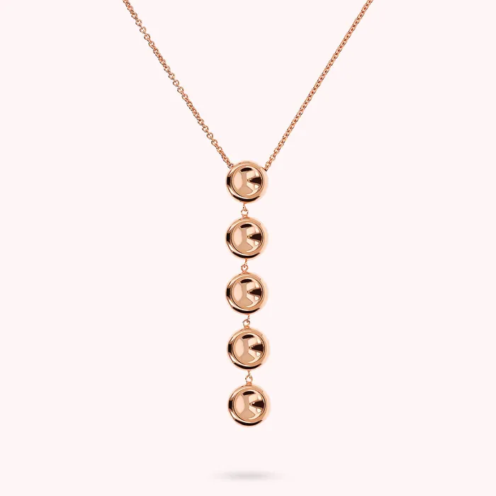 Earrings Bronzallure Collana a Cravatta con Drop di Bottoni Lucidi