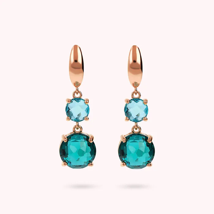 Earrings Bronzallure Orecchini Pendenti con Prisma Gem Tonde Graduate